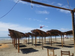 Very low in the sky.