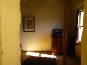Coming into the bedroom.