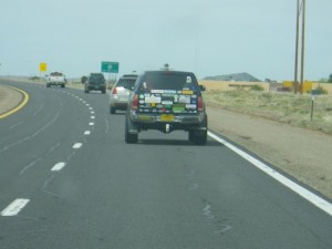 This vehicle made me laugh. The side of it had 'Official TARDIS chaser' painted on it and the license plate was T4RDIS.